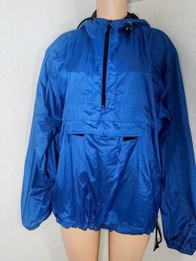 Sierra Sport Royal Blue Anorak Windbreaker Jacket Hooded XL